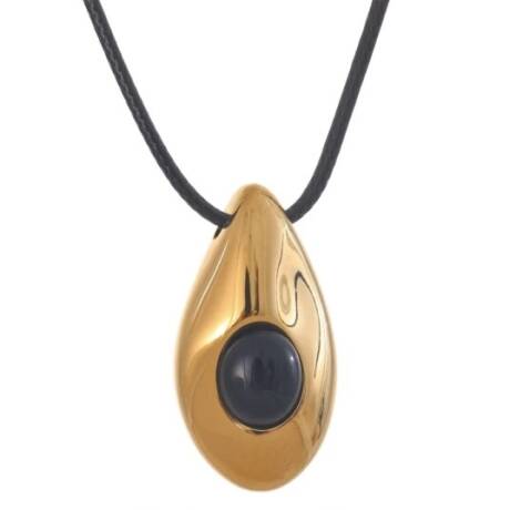Black eye leather necklace