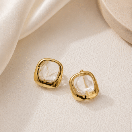 Gold Pearl Earrings